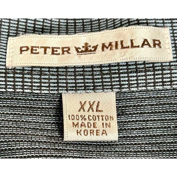 Peter Millar Men's Size XXL Gray Pattern 100% Cotton Stretch Polo Shirt GUC - Picture 5 of 9